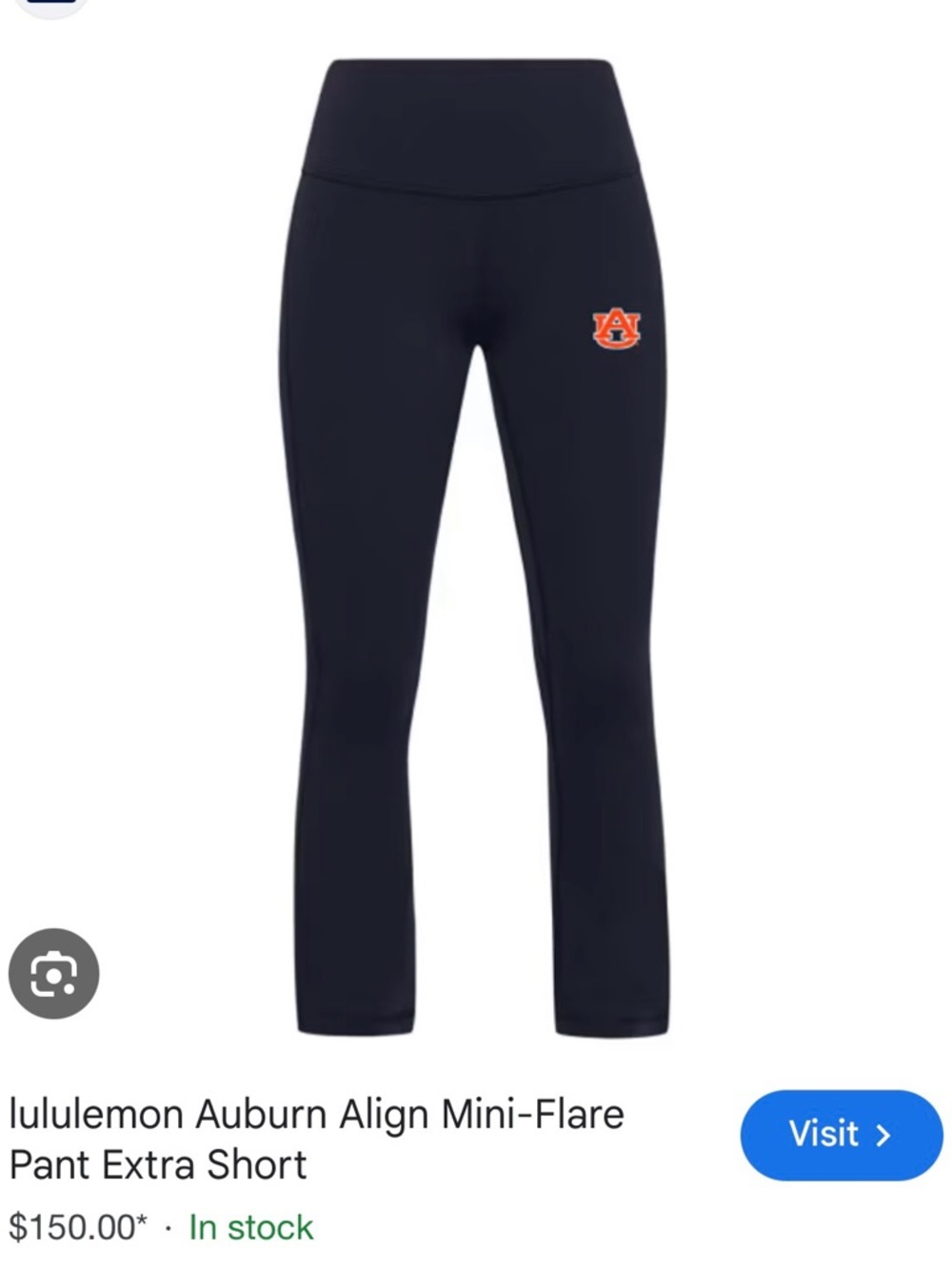 Auburn Logo Black Align Mini-Flare Yoga Pants